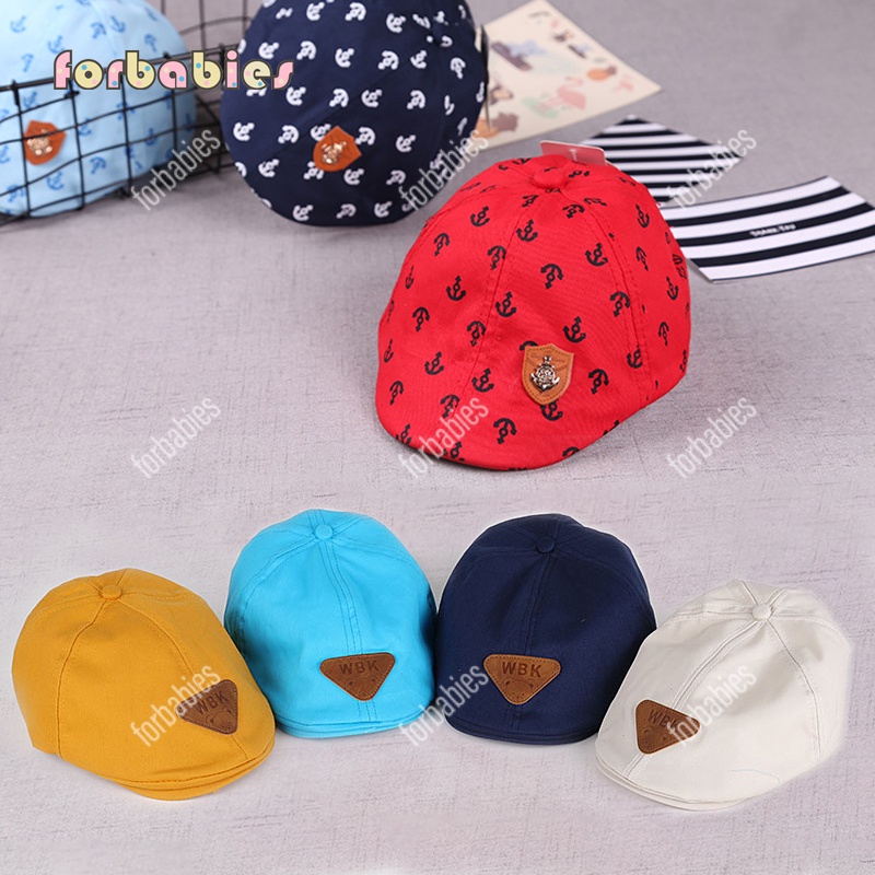 Baby boy baptismal hat, English gentleman style beret for kids,casual