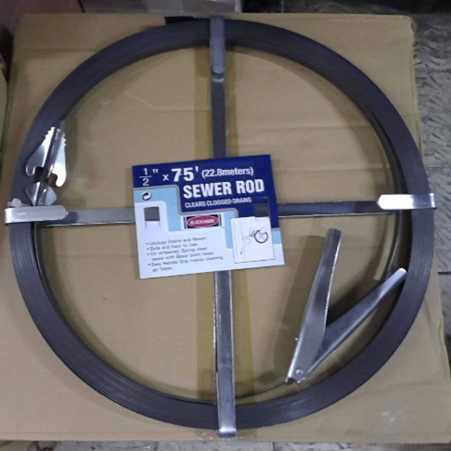 Flat Sewer Rod 1/2" x 1/16" x 75ft Blackhawk clear clogged drain pipe
