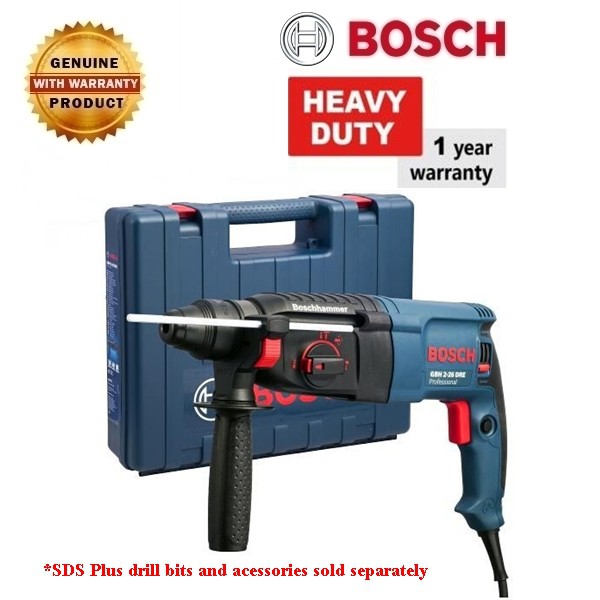 BOSCH GBH 2-26 DRE Original 800W Rotary Hammer Drill GTM | Shopee ...