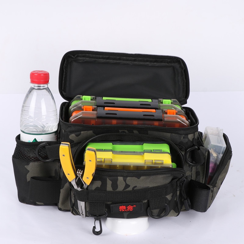 Portable Outdoor Multifunctional Fishing Bag with Rod Holder Shoulder