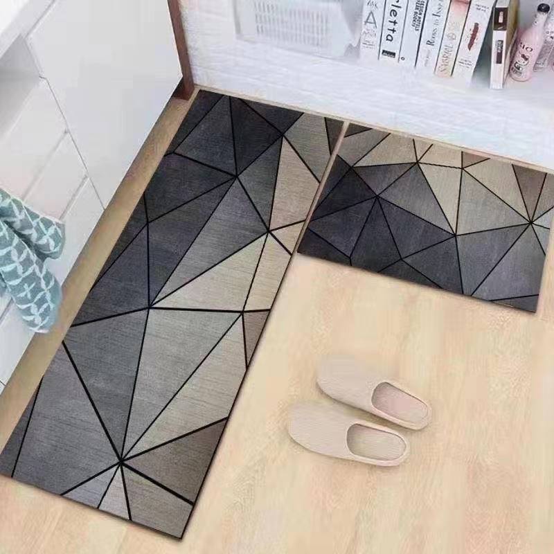 2 Pcs Plank Retro Kitchen Long Mat Carpet Absorbent Non-slip Kitchen ...