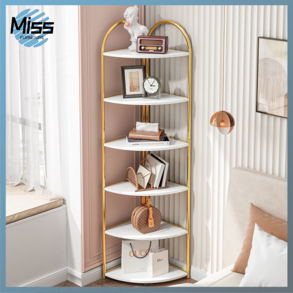 Corner triangular bookshelf rack corner corner corner storage