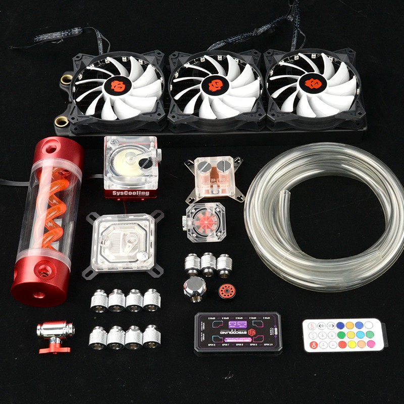 SYSCOOLING Gaming Computer Water Cooling Kit DIY Parts CPU GPU liquid