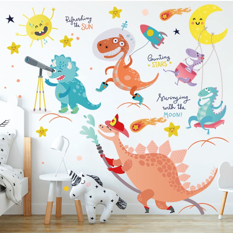 Cartoon Dinosaur Wall Stickers Cute Animal Selfadhesive Wall Stickers