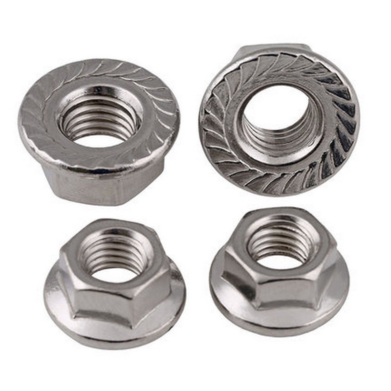 Serrated Flange Lock Nuts Left Thread 304 A2 Stainless Hex Nut M5 M6 M8 ...