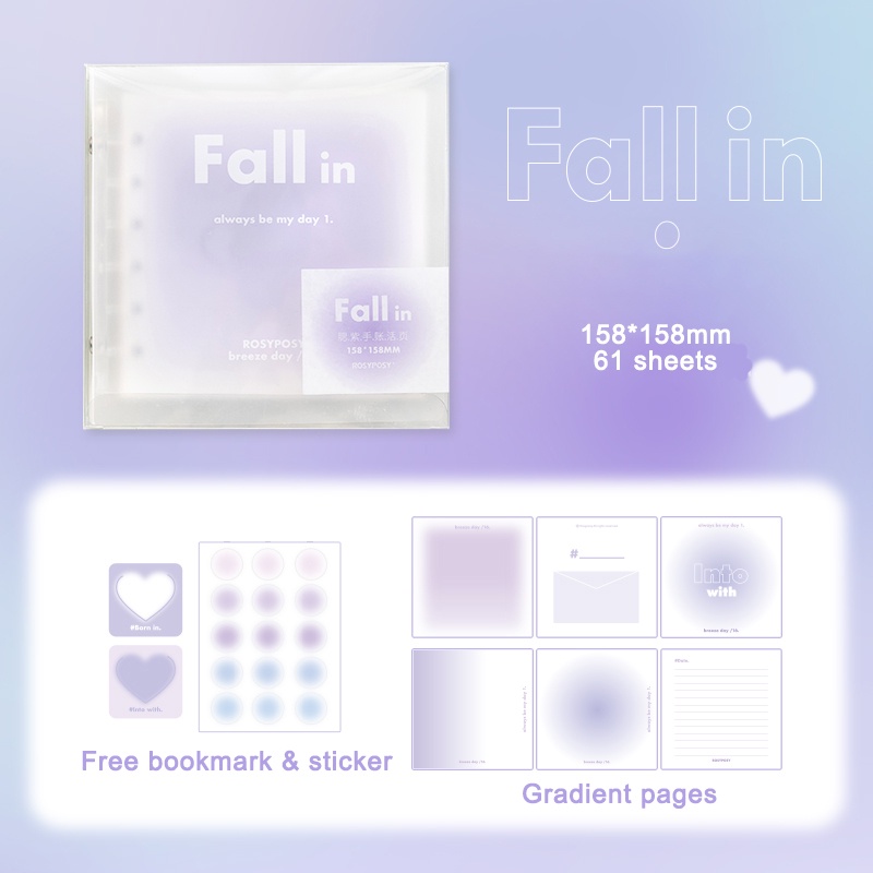 Fall in Cube gradient binder with designs loose leaf refill Ins ...