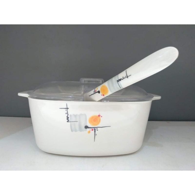 Melawares Casserole with Spoon and Cover 100 Melamine (BPA Free