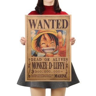 One Piece Luffy Poster 51x36CM Anime Vintage