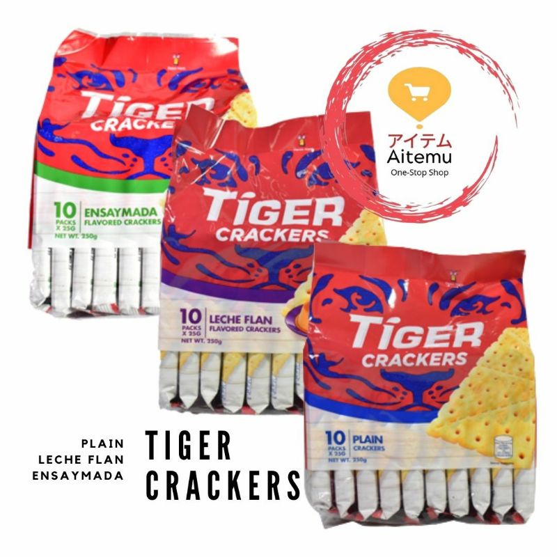 TIGER CRACKERS (10PCS/ PACK) PLAIN/ LECHE FLAN/ ENSAYMADA Shopee
