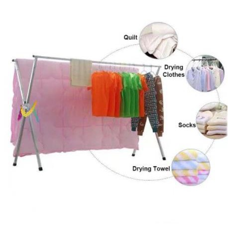 SL Telescopic Rod Foldable Stainless Steel Drying Rack Clothes Rack ...