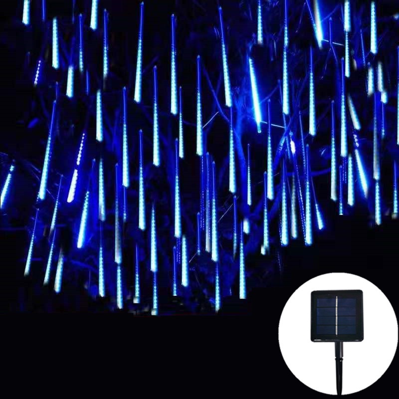 2 Set 8 Tube Solar Meteor Shower LED Fairy String Lights Street ...