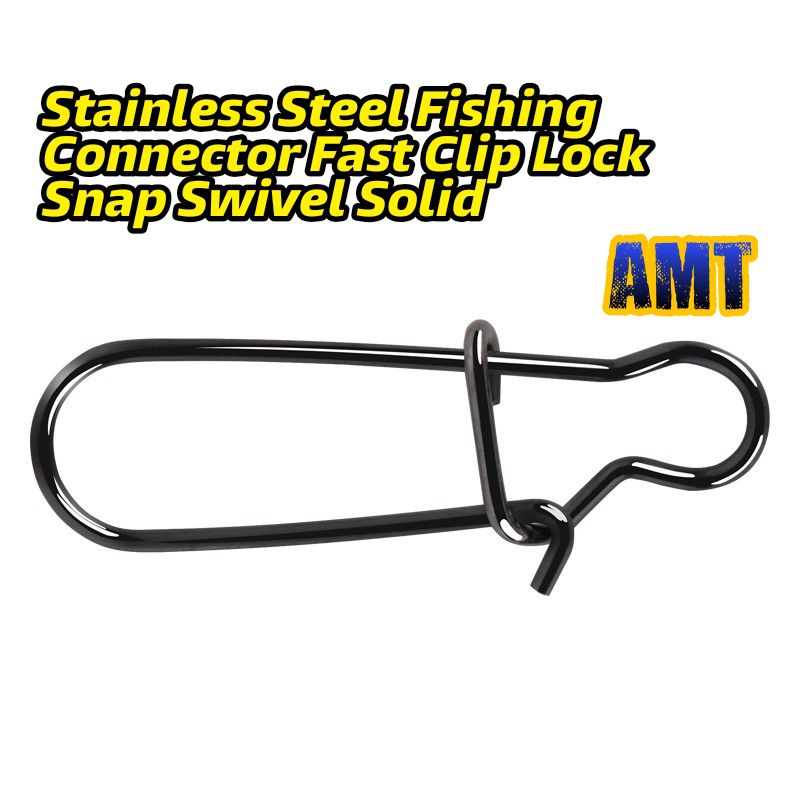 Stainless Steel Fishing Connector Fast Clip Lock Snap Swivel Solid ...