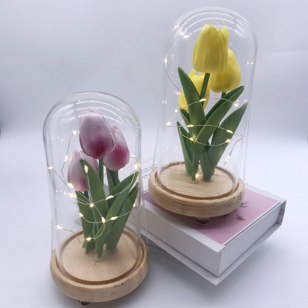 Tulips Light Glass Dome Valentines Christmas Flower | Shopee Philippines