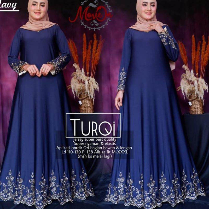 Gamis Embroidery Jumbo Fit M -XXL Maxy Best Quality Original Solo Gamis ...