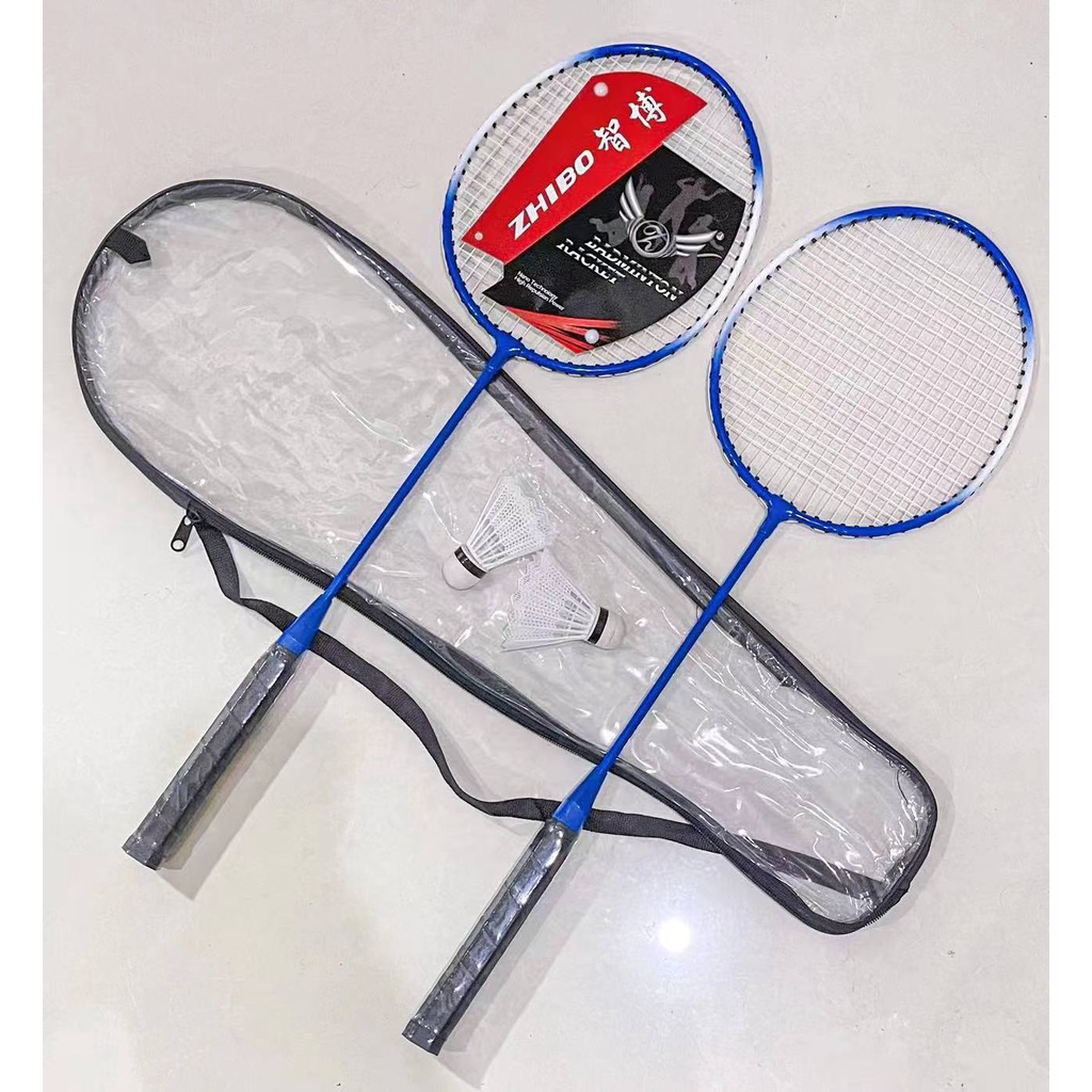 ZHIBO ZB-121 BADMINTON RACKET WITH BAG AND 2 BADMINTON SHUTTLECACK Outdoor/Indoor Sports Blue Bag Ex Shopee Philippines