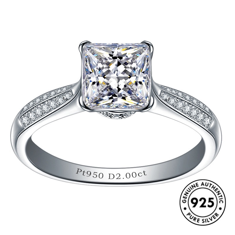 thumbnail image 2 of Emerald Cut Engagement Ring ZDIFDIC 3CT 925 Sterling Silver Oval Cut Solitaire Cubic Zirconia CZ Wedding Promise Rings For Her Classic Simulated Diamond Bands For Women Size 6-10(6#), KE-TY22-BJ06 Engagement Rings 2 of 10