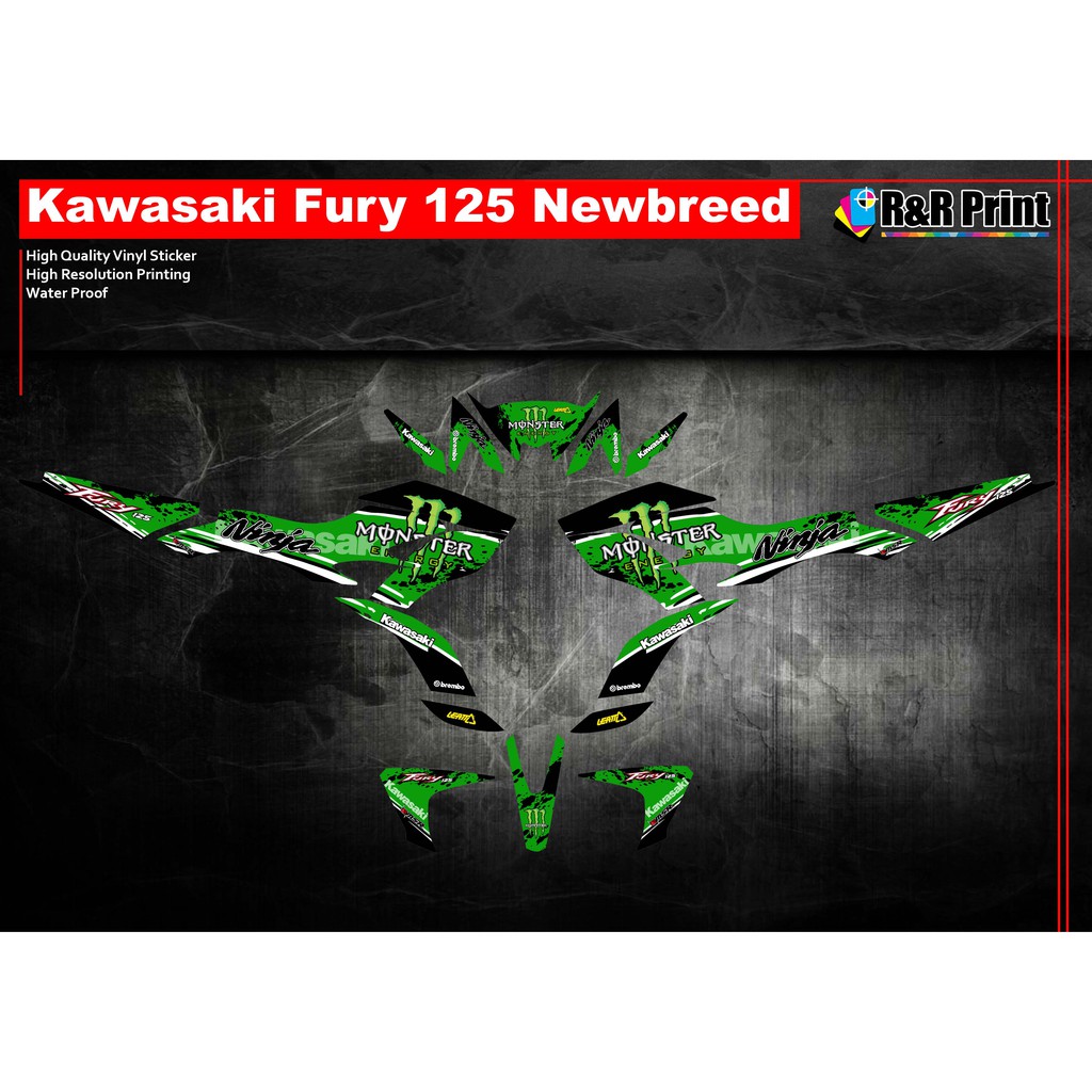 Kawasaki Fury 125 Newbreed Decals Sticker Shopee Philippines