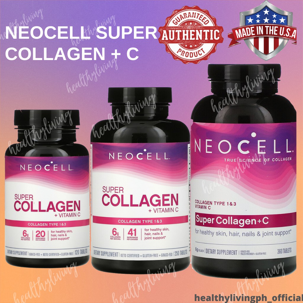 Authentic Neocell Super Collagen C Collagen Type 1 And 3 120 250 And 360 Tablets Shopee 0860