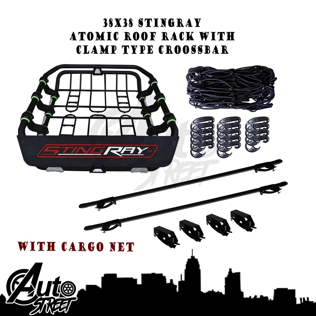 STINGRAY ATOMIC 38x38 Steel Roof Rack Carrier Basket with Clamp type ...