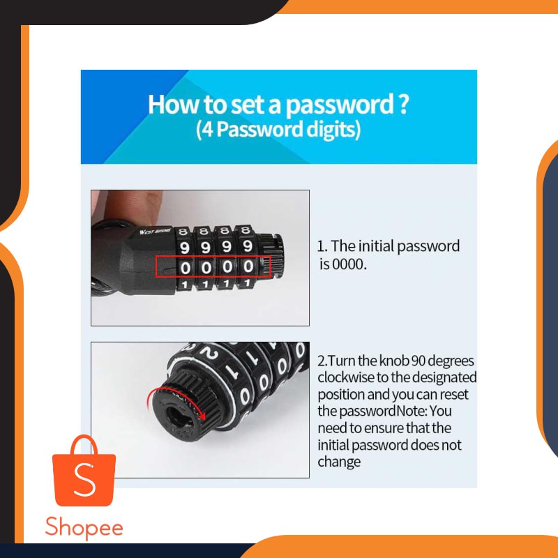 CoolChange 4 Digit Number Combination Bicycle Padlock - TY533 | Shopee ...