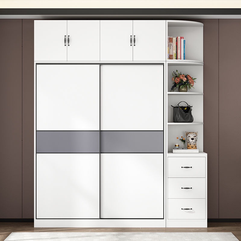 Wardrobe household sliding door about solid wood bedroom furniture easy