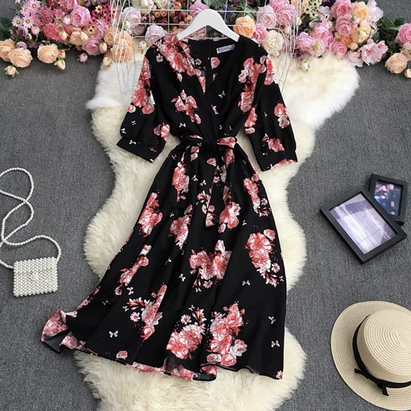 New midi dress casual dress for women sexy floral dresses formal Party dress  for woman | Shopee Philippines