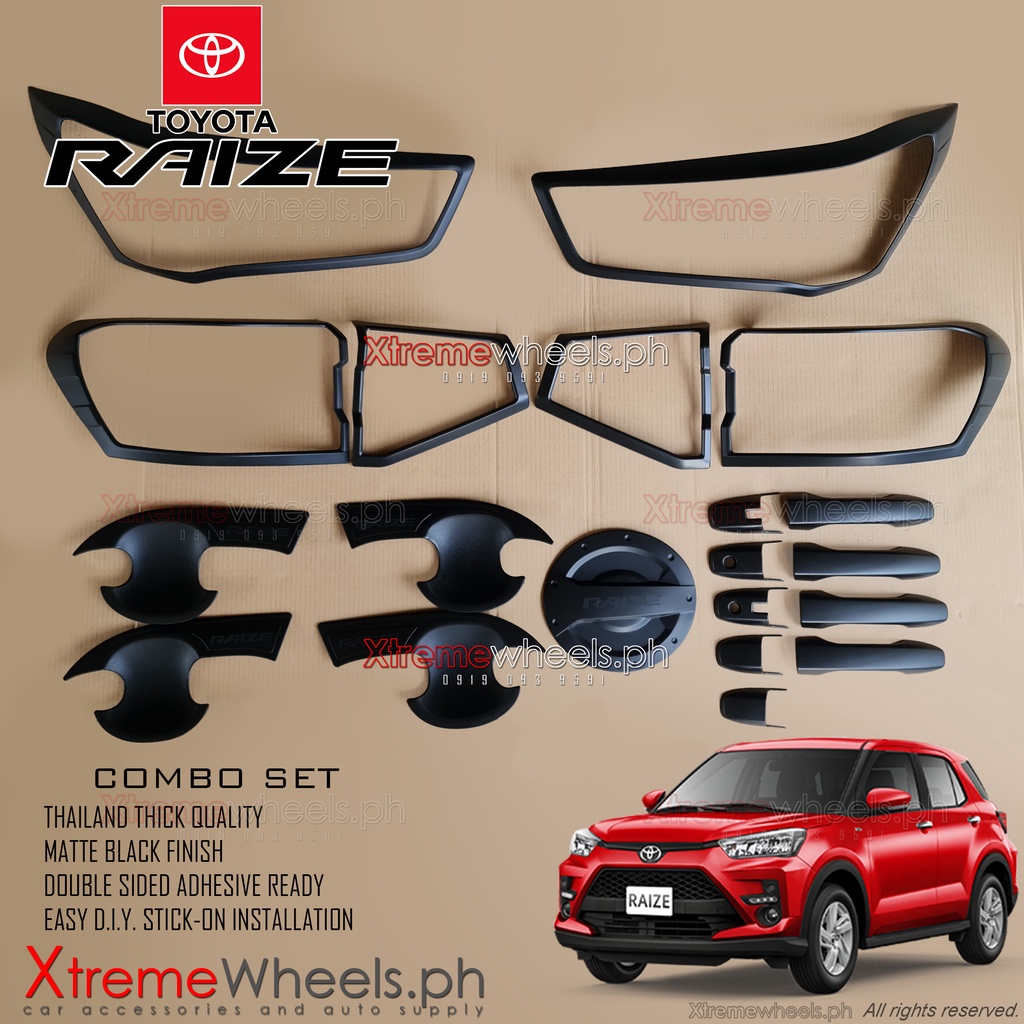 Toyota Raize E G Turbo 2022 Matte Black Combo Set Garnish Cover ( Raize