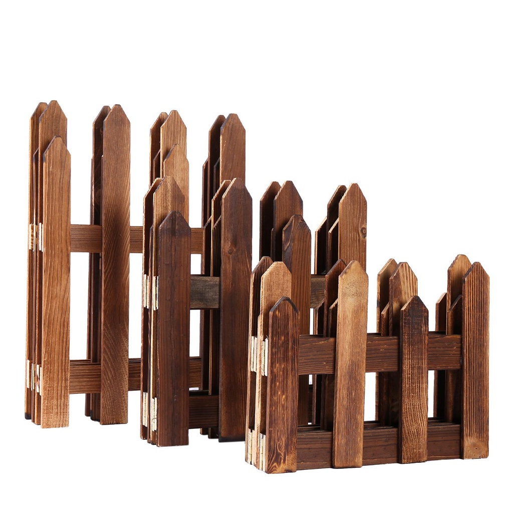 Garden Picket Fence Wooden Landscape Edging Border Decorative