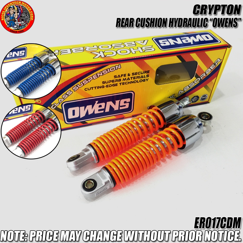 CRYPTON REAR CUSHION HYDRAULIC OWENS 255MM (PRICE AS SET) (ER017CD ...