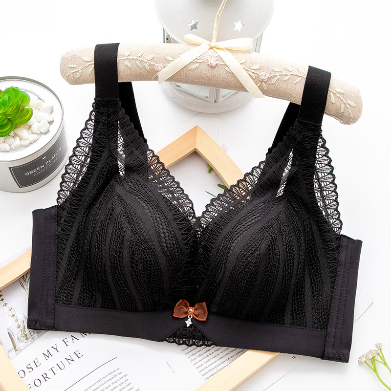 【Hot sale】[Ready Stock] Adjustable Rimless Bra Push Up Sexy Lace  Comfortable Bra Women Underwear