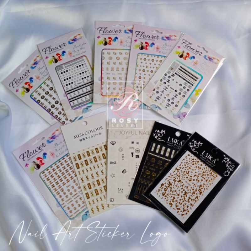 Ready Stock】1pack Nail Art sticker LV/ChanëL/Gucči/Diör, Rosy Levres