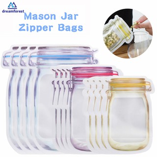 40 PCS Reusable Mason Jar Ziplock Bags, Food Storage Fresh and Leak Proof  Bags for Kitchen Camping Picnic Organizer : : Home