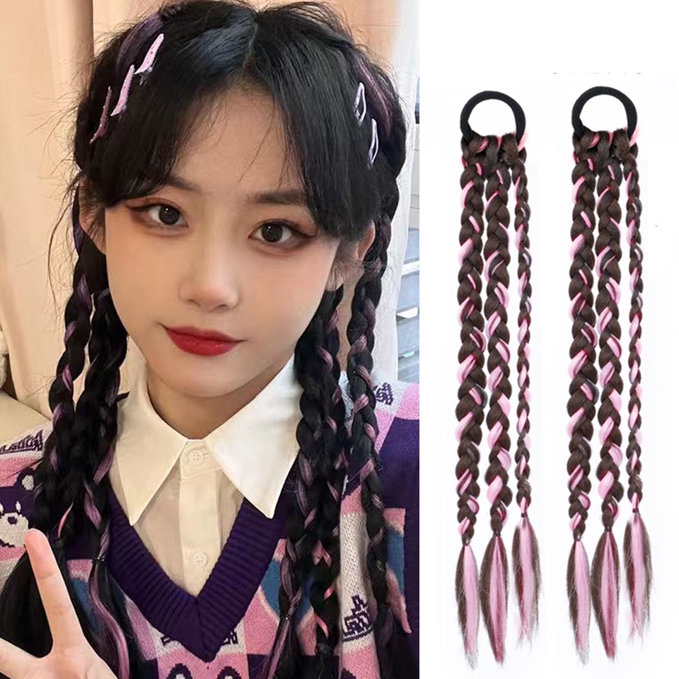 Synthetic Ponytail Rubber Band New Concubine long Braids Hair