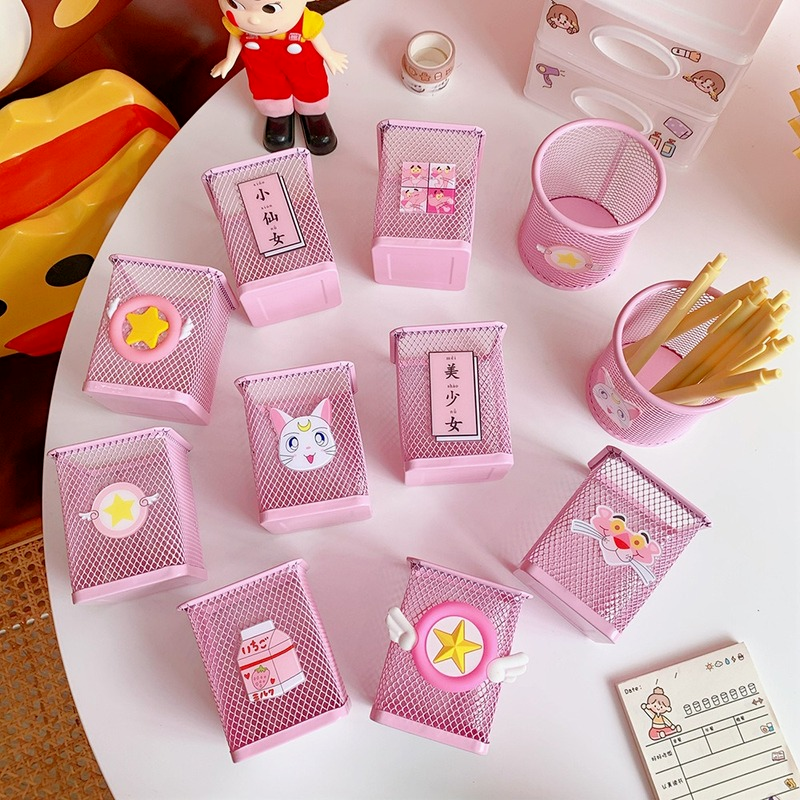 Cute Pink Desktop Pen Box | Shopee Philippines