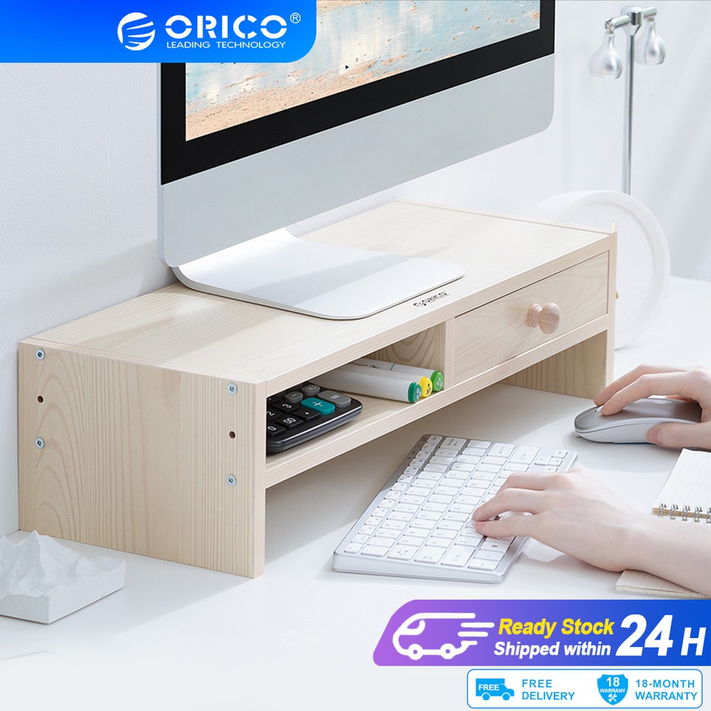 ORICO Wooden Monitor Stand Riser Computer Universal Desktop Shelf