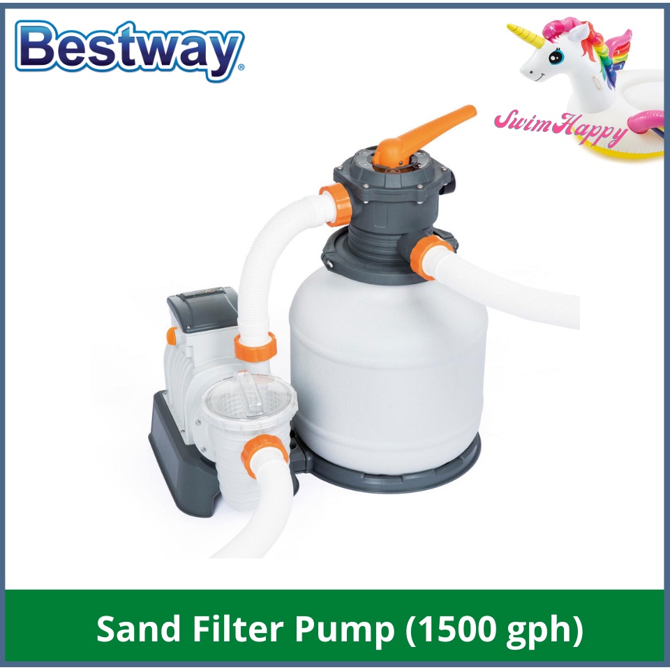 BESTWAY Flowclear Sand Filter Pump 58497; 1500 gph (Tags Intex pool