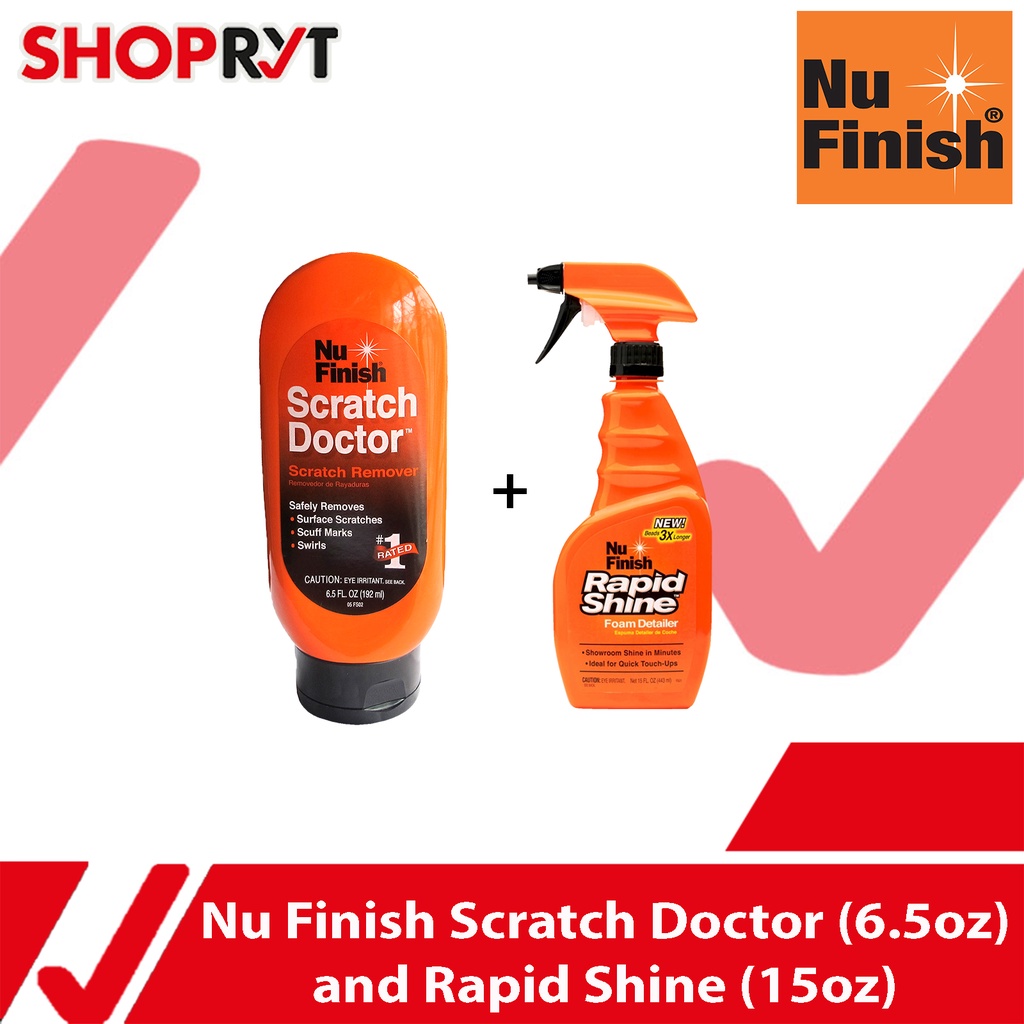 Nu Finish Scratch Doctor 6.5oz Scratch Repair Remover + Nu Finish Rapid