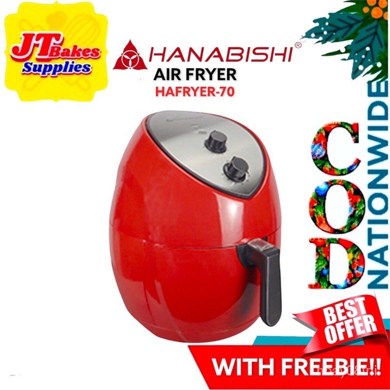New Hanabishi Air Fryer 7 Liters HAFRYER 70 With Freeb00 Shopee