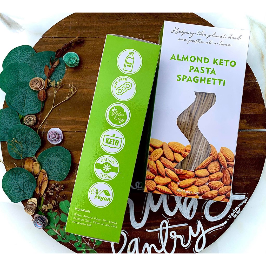 Almond KETO Pasta Spaghetti (Plantbased, Vegan, Gluten Free, Soy Free, KETO) 250g Shopee