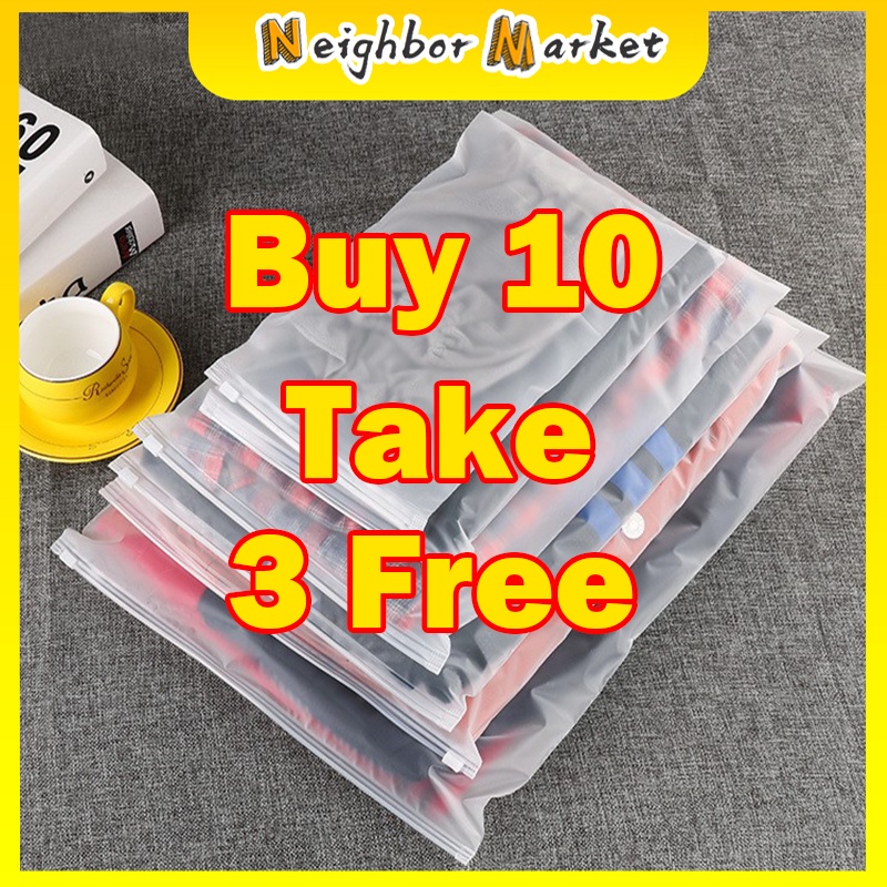 【In Stock】Clothing Ziplock Bag Travel Pouch Frosted Matte Ziplock Bag