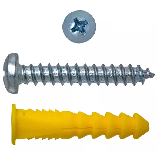 6mm Wall plug and Screws Set PVC Expansion Bolt Plastic Masonry Concrete Wall Anchor Plugs