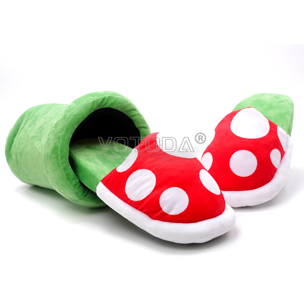 9270193253Super Mario Piranha Plant Slippers Women Cartoon Mushroom