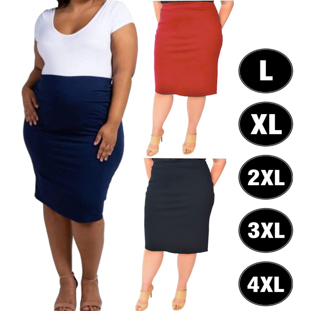 Plus Size Pencil Skirt Thick Stretchable Shopee Philippines