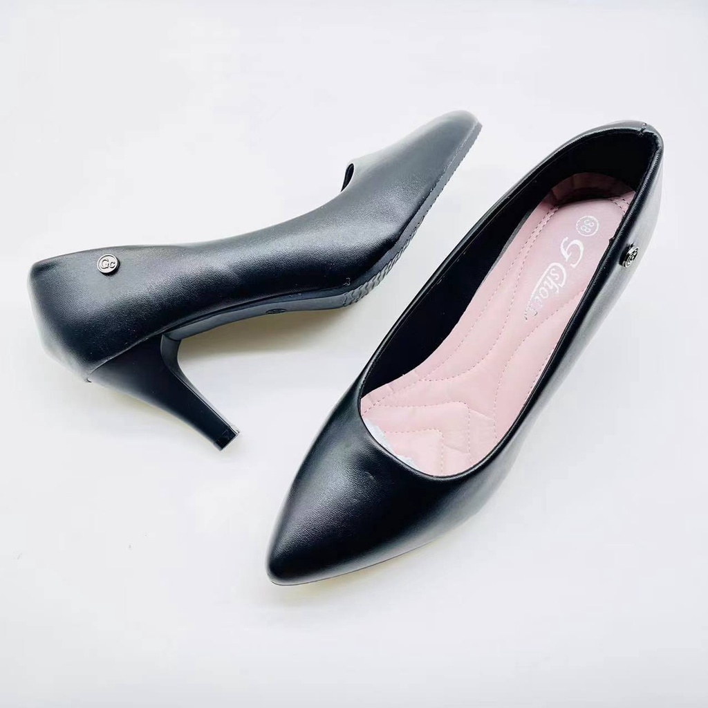 The New women office wear closed toes heeled shoes black shoes 9755 5A 1 2 in chess Shopee Philippines