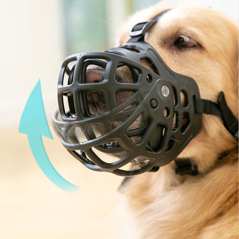 Dog Basket Muzzle with Movable Cover Soft Cage Prevents Biting Chewing Scavenging and Licking Grooming Training