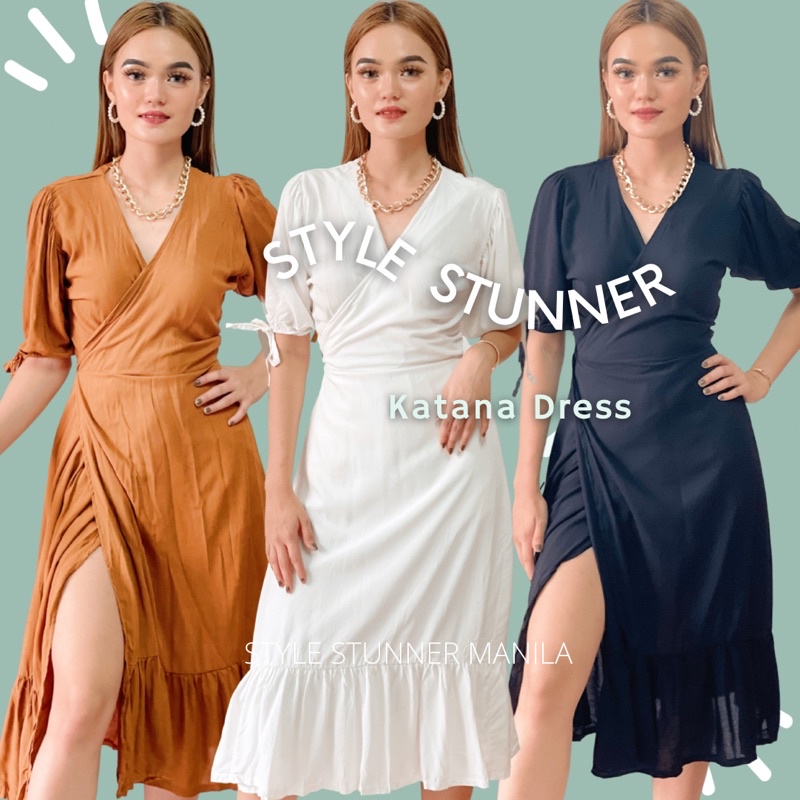 Wrap cheap dress shopee