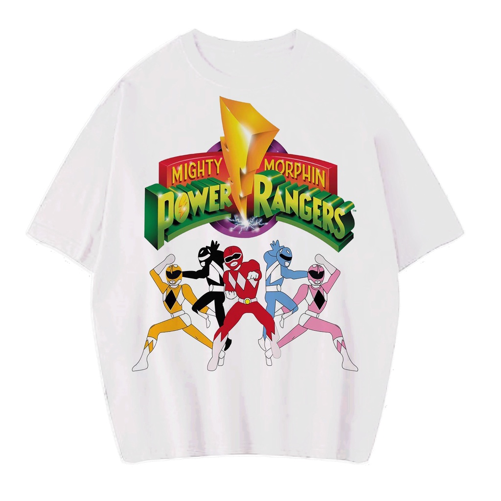 OVERSIZE POWER RANGERS MIGHTY MORPHIN 90S VINTAGE TEE (WHITE T-SHIRT ...