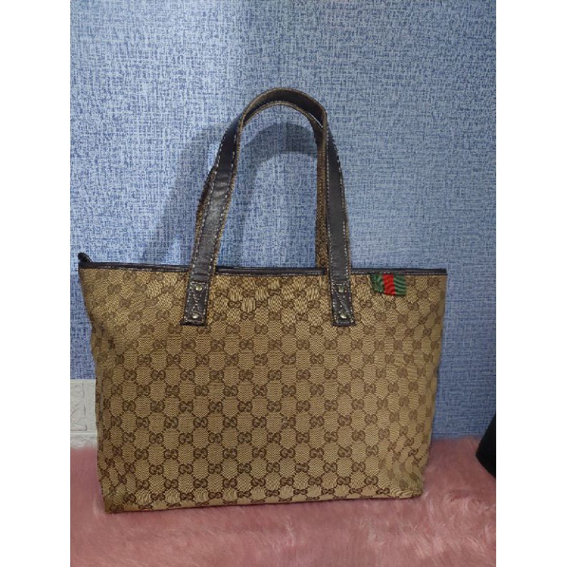 Gucci fabric tote online bag