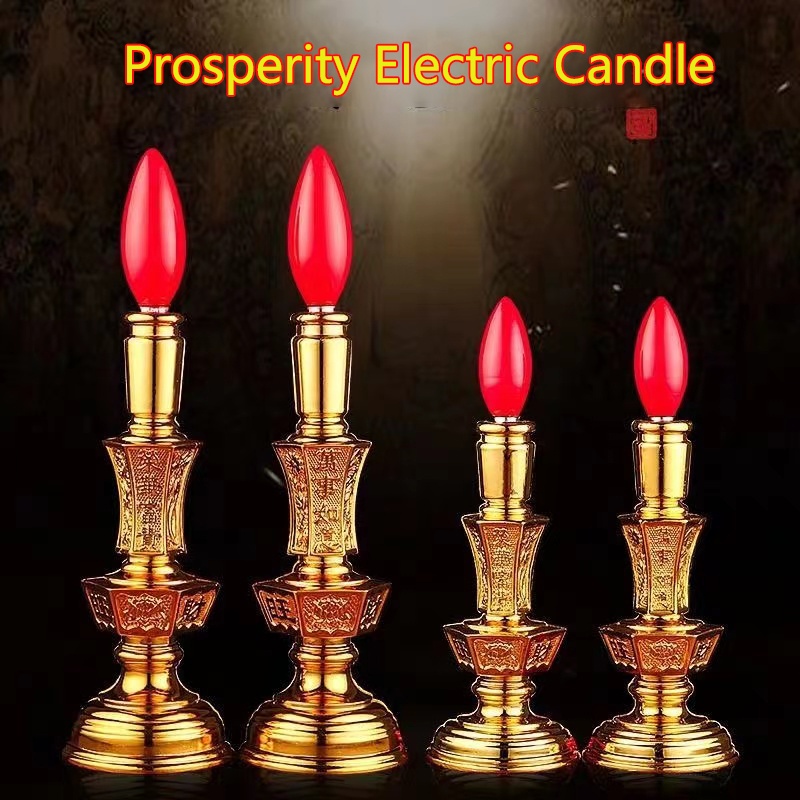 2pcs LED altar light candle Flameless Candle Lamp One Pair Price Home altar Light God Supplies