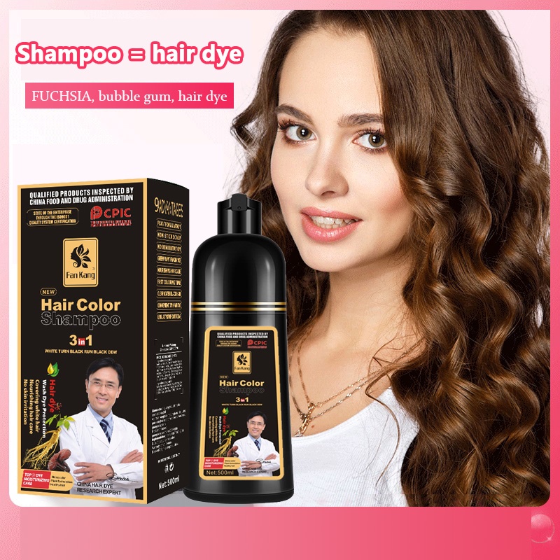 [ORIGINAL] Black Hair Dye Shampoos 500ml Hair Fashion Color Covering ...